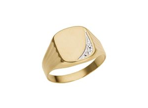 4041633021662 - Siegelring FIRETTI Schmuck Geschenk Gold 333 Herrenring Goldring Fingerringe Gr 19 001 ct P2 = erkennbare Einschlüsse Gelbgold 333-Diamanten 3 mm goldfarben (gelbgoldfarben weißgoldfarben) Herren Goldringe mit Diamant