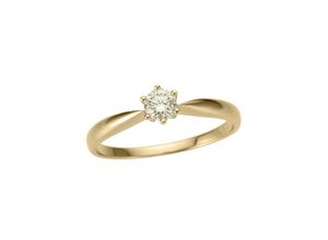 4041633024298 - Solitärring FIRETTI Schmuck Geschenk Gold 750 Damenring Verlobungsring Goldring Solitär Fingerringe Gr 17 025 ct LR = lupenrein Gelbgold 585-Diamanten gelb (gelbgoldfarben) Damen Solitär Ringe zu Kleid Shirt Jeans Sneaker Anlass Geburtstag Weihnachten