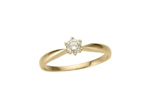 4041633028159 - Solitärring FIRETTI Schmuck Geschenk Gold 750 Damenring Verlobungsring Goldring Solitär Fingerringe Gr 17 025 ct P2 = erkennbare Einschlüsse Gelbgold 585-Diamanten goldfarben (gelbgoldfarben) Damen mit Brillant