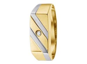 4041633032262 - Goldring FIRETTI Schmuck Geschenk Gold 333 Herrenring Siegelring Fingerringe Gr 19 002 ct P2 = erkennbare Einschlüsse Gelbgold 333-Diamanten 45 mm goldfarben (gelbgoldfarben weißgoldfarben) Herren Goldringe mit Brillant