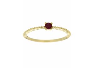 4041633035577 - Goldring FIRETTI Schmuck Geschenk Gold 333 Damenring Edelstein Farbstein Fingerringe Gr 19 Gelbgold 333 bunt (gelbgold 333 rot rot) Damen Fingerringe zu Kleid Shirt Jeans Sneaker Anlass Geburtstag Weihnachten