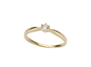 4041633991507 - Solitärring FIRETTI Schmuck Geschenk Gold 750 Damenring Verlobungsring Goldring Solitär Fingerringe Gr 16 015 ct LR = lupenrein Gelbgold 750-Diamanten gelb (gelbgoldfarben) Damen Solitär Ringe zu Kleid Shirt Jeans Sneaker Anlass Geburtstag Weihnachten