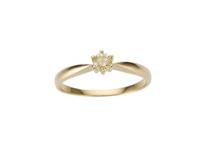 4041633992382 - Solitärring FIRETTI Schmuck Geschenk Gold 750 Damenring Verlobungsring Goldring Solitär Fingerringe Gr 16 02 ct P2 = erkennbare Einschlüsse Gelbgold 750-Diamanten gelb (gelbgoldfarben) Damen Solitär Ringe mit Brillant