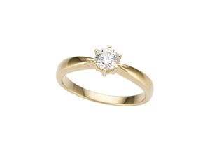 4041633992542 - Solitärring FIRETTI Schmuck Geschenk Gold 750 Damenring Verlobungsring Goldring Solitär Fingerringe Gr 16 05 ct P2 = erkennbare Einschlüsse Gelbgold 585-Diamanten gelb (gelbgoldfarben) Damen Solitär Ringe mit Brillant