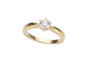 4041633992627 - Solitärring FIRETTI Schmuck Geschenk Gold 750 Damenring Verlobungsring Goldring Solitär Fingerringe Gr 16 05 ct P2 = erkennbare Einschlüsse Gelbgold 750-Diamanten gelb (gelbgoldfarben) Damen Solitär Ringe mit Brillant