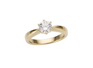 4041633992702 - Solitärring FIRETTI Schmuck Geschenk Gold 750 Damenring Verlobungsring Goldring Solitär Fingerringe Gr 16 1 ct P2 = erkennbare Einschlüsse Gelbgold 585-Diamanten gelb (gelbgoldfarben) Damen Solitär Ringe mit Brillant