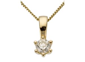 4041633993006 - Ketten-Anhänger FIRETTI Schmuck Geschenk Gold 750 Halsschmuck Anhänger Halskette Solitär Schmuckanhänger Gr 025 ct LR = lupenrein Gelbgold 750-Diamanten 08 g gelb (gelbgoldfarben g1=getönt 1) Damen Anhänger mit Brillant in Krappenfassung