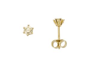 4041633993419 - Paar Ohrstecker FIRETTI Schmuck Geschenk Gold 750 Ohrschmuck Solitär Ohrringe Gr 05 ct P2 = erkennbare Einschlüsse Gelbgold 585-Diamanten gelb (gelbgoldfarben) Damen Ohrstecker zu Kleid Shirt Jeans Sneaker Anlass Geburtstag Weihnachten