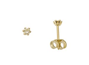 4041633993563 - Paar Ohrstecker FIRETTI Schmuck Geschenk Gold 750 Ohrschmuck Solitär Ohrringe Gr 015 ct LR = lupenrein Gelbgold 585-Diamanten gelb (gelbgoldfarben) Damen Ohrstecker zu Kleid Shirt Jeans Sneaker Anlass Geburtstag Weihnachten