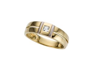 4041633994089 - Goldring FIRETTI Schmuck Geschenk Gold 333 Herrenring Goldring Fingerringe Gr 19 Gelbgold 333 7 mm weiß (gelbgoldfarben silberfarben weiß kristallweiß) Herren mit Zirkonia (synth)