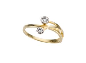 4041633994492 - Goldring FIRETTI Schmuck Geschenk Gold 333 Damenring Goldring Fingerringe Gr 18 Gelbgold 333 10 mm weiß (gelbgoldfarben silberfarben weiß weiß) Damen Fingerringe zu Kleid Shirt Jeans Sneaker Anlass Geburtstag Weihnachten