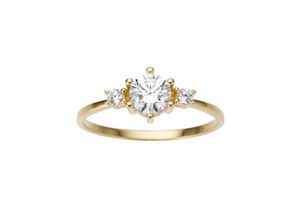 4041633995444 - Goldring FIRETTI Schmuck Geschenk Gold 333 Damenring Verlobungsring Solitär Fingerringe Gr 16 Gelbgold 333 7 mm goldfarben (gelbgoldfarben kristallweiß kristallweiß) Damen Fingerringe mit Zirkonia (synth)