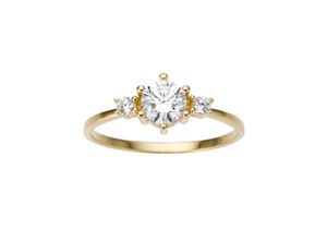 4041633995475 - Goldring FIRETTI Schmuck Geschenk Gold 333 Damenring Verlobungsring Solitär Fingerringe Gr 19 Gelbgold 333 7 mm goldfarben (gelbgoldfarben kristallweiß kristallweiß) Damen mit Zirkonia (synth)