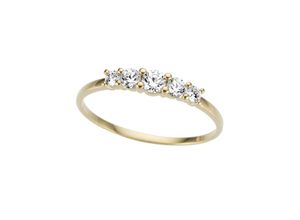 4041633995758 - Goldring FIRETTI Schmuck Geschenk Gold 333 Memoire Ring Fingerringe Gr 17 Gelbgold 333 3 mm weiß (gelbgoldfarben weiß weiß) Damen Fingerringe zu Kleid Shirt Jeans Sneaker Anlass Geburtstag Weihnachten