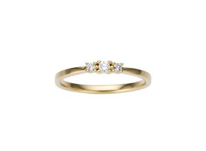 4041633997349 - Goldring FIRETTI Schmuck Geschenk Gold 585 Damenring Goldring Fingerringe Gr 17 012 ct P2 = erkennbare Einschlüsse Gelbgold 585-Diamanten 27 mm weiß (gelbgoldfarben weiß) Damen Fingerringe mit Brillanten