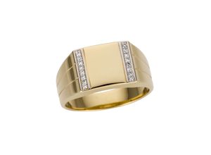 4041633997431 - Goldring FIRETTI Schmuck Geschenk Gold 585 Herrenring Goldring Fingerringe Gr 19 008 ct P2 = erkennbare Einschlüsse Gelbgold 585-Diamanten 11 mm weiß (gelbgoldfarben silberfarben weiß) Herren Goldringe mit Brillanten