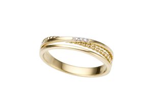 4041633997547 - Goldring FIRETTI Schmuck Geschenk Gold 333 Damenring Goldring Fingerringe Gr 17 0015 ct P2 = erkennbare Einschlüsse Gelbgold 333-Diamanten 4 mm weiß (gelbgoldfarben silberfarben weiß) Damen Fingerringe mit Brillanten