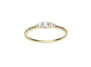 4041633998186 - Goldring FIRETTI Schmuck Geschenk Gold 333 Damenring Goldring Fingerringe Gr 17 Gelbgold 333 3 mm goldfarben (gelbgoldfarben kristallweiß kristallweiß) Damen Fingerringe mit Zirkonia (synth)