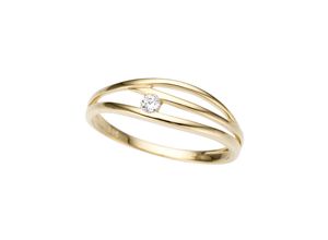 4041633998308 - Goldring FIRETTI Schmuck Geschenk Gold 333 Damenring Goldring Fingerringe Gr 17 Gelbgold 333 6 mm goldfarben (gelbgoldfarben kristallweiß kristallweiß) Damen mit Zirkonia (synth)