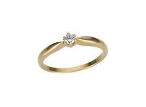 4041633998353 - Goldring FIRETTI Schmuck Geschenk Gold 375 Damenring Verlobungsring Solitär Fingerringe Gr 16 001 ct P2 = erkennbare Einschlüsse Gelbgold 375-Diamanten weiß (gelbgoldfarben weiß) Damen Fingerringe zu Kleid Shirt Jeans Sneaker Anlass Geburtstag Weihnachten