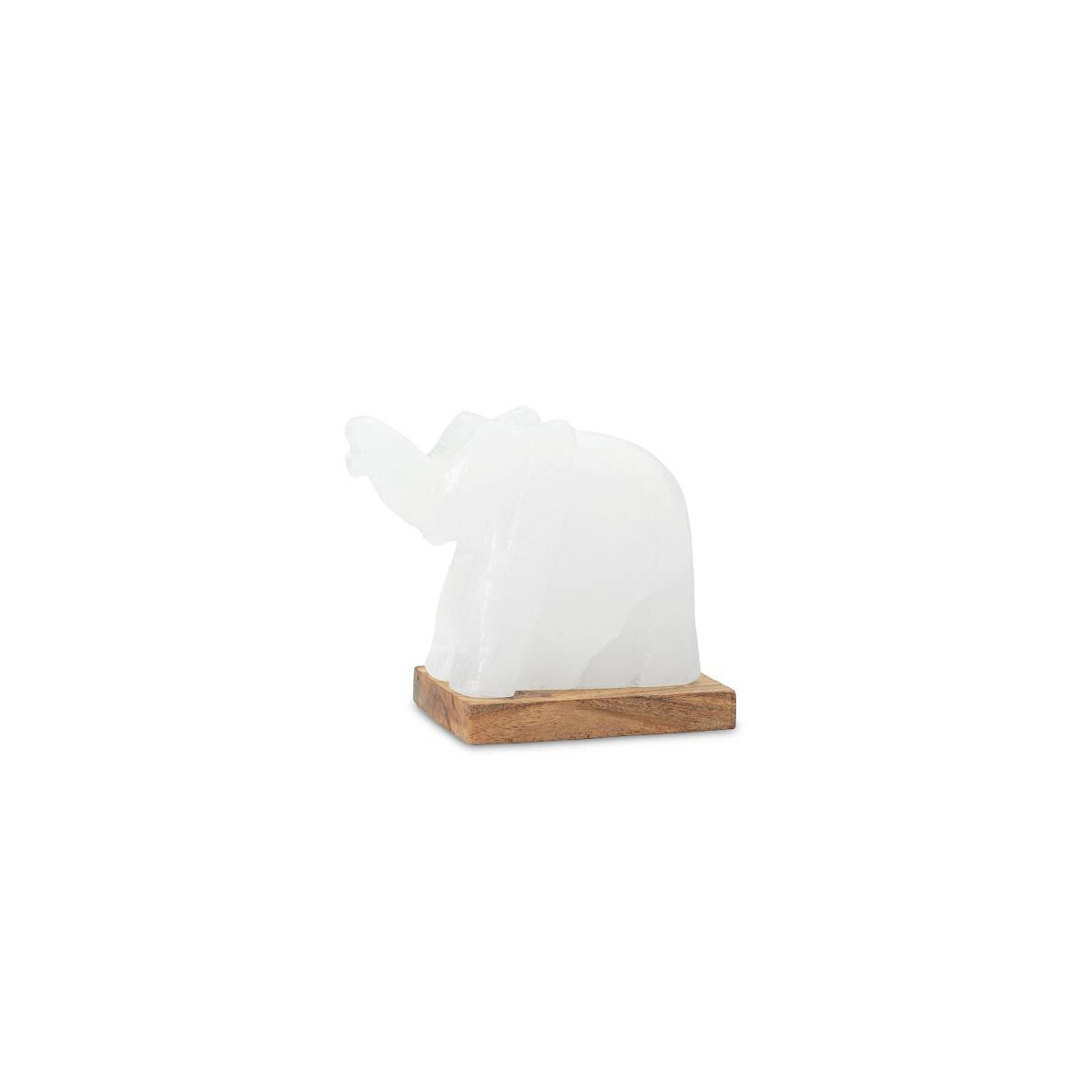 4041678004200 - USB ELEFANT White Line mit Holzsockel H ca 11 cm