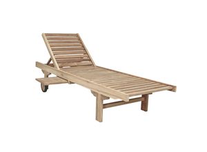 4041908077219 - Teak Sonnenliege Solo Gartenliege Relaxliege Garten Holz Liege