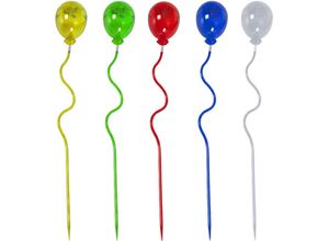 4041908092502 - - Solarleuchte Erdspieß led Gartendeko led Solar Lampen Luftballons bunt led DxH 85 x 60 cm 5er Set