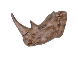 4041908092939 - - Geweih Nashorn Polyresin Wand-Deko Antik-Braun Jagd Trophäe Skulptur Wohn Zimmer