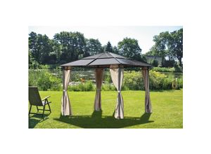 4041908100542 - Design Pavillon Stahl Gartenzelt Partyzelt Garten Zelt Überdachung Sonnenschutz