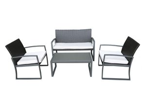 4041908113672 - 4tlg Lounge Set Garten Sitzgruppe Sofa Sessel Tisch Rattan Optik