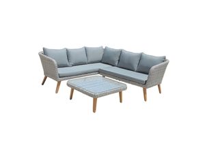 4041908113931 - Garten Lounge Sofa Sitzgruppe Garten Couch Sessel Rattan Optik Gartenmöbel grau