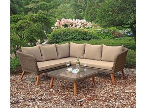 4041908113948 - Sitzgarnitur Sitzgruppe Holz Garten Lounge Set Gartenmöbel Massiv Tisch Sofa