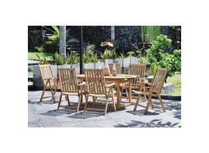 4041908121493 - 5tlg Teak Tischgruppe Gartenmöbel Gartentisch Stuhl Garten Hochlehner Tisch