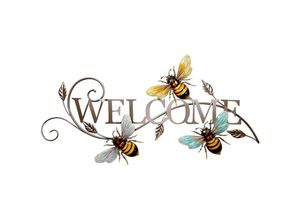 4041908122605 - Wand Schild Welcome Garten Haustür Dekoration Bienen Design 507318