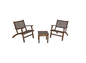 4041908122964 - Sitzgruppe SONORA dunkelbraun Garten Sitzgruppe Outdoor Braun Holz Balkonset Set