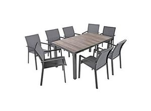 4041908124555 - Sitzgruppe Rana grau Kunststoff Metall 9-teilig 4041908124555 Garden Pleasure