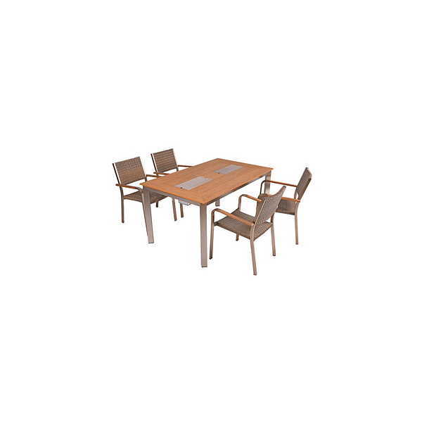 4041908124593 - Sitzgruppe Florence silber Kunststoff Metall 5-teilig 4041908124593 Garden Pleasure