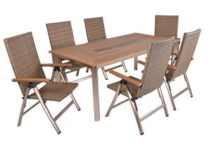 4041908124913 - Tischgruppe FLORENCE 7-tlg Teak optik