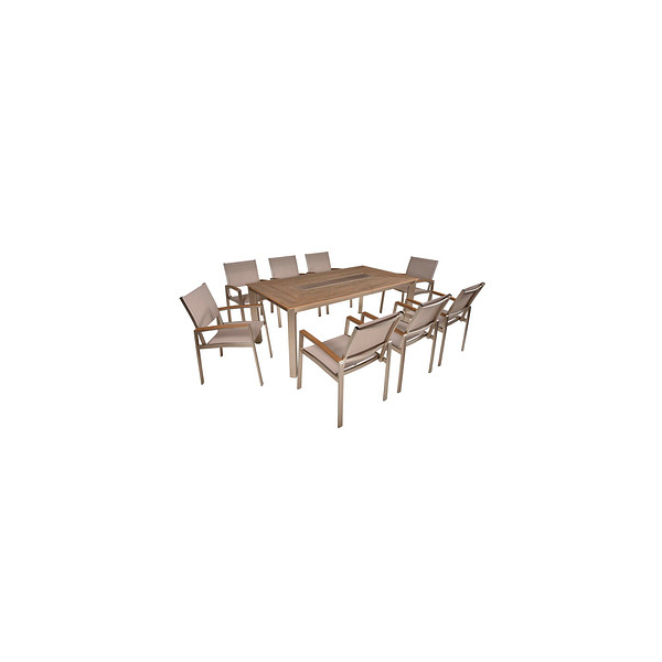 4041908129901 - Sitzgruppe Florence silber Kunststoff Metall 9-teilig 4041908129901 Garden Pleasure