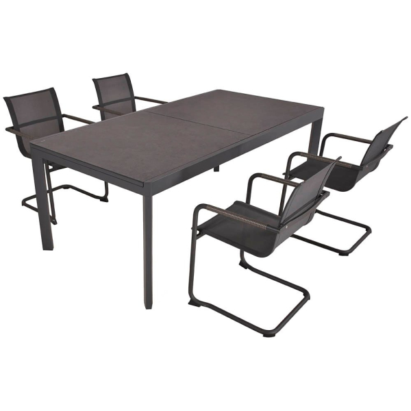 4041908130754 - Sitzgruppe NEREA anthrazit Metall 5 tlg 4041908130754 Garden Pleasure