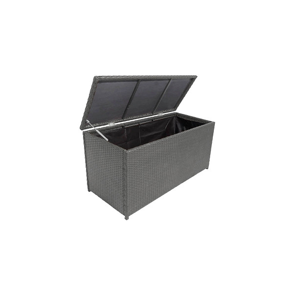 4041908132888 - Gardenpleasure - Auflagenbox patras - Stahl Kunststoffgeflecht hellgrau Polybag aus Polyester 180gr mono color 970010 4041908132888 - Gardenpleasure - Auflagenbox patras - Stahl Kunststoffgeflecht hellgrau Polybag aus Polyester 180gr mono color 970010