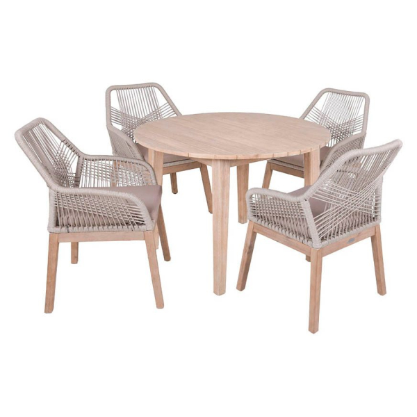 4041908139283 - Sitzgruppe ARVADAPOMONA beige natur Holz 5-teilig 4041908139283 Garden Pleasure