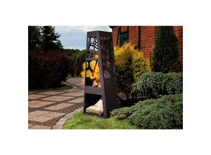 4042085354247 - Metall-Gartenkamin mit Stauraum schwarz 48 x 305 x 124 cm 4042085354247 - Metall-Gartenkamin mit Stauraum schwarz 48 x 305 x 124 cm