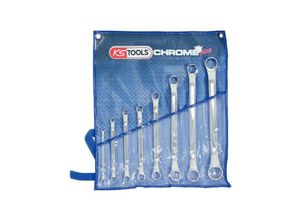 4042146224632 - Kstools - ks Tools CHROMEplus Doppel-Ringschlüssel-Satz gekröpft 8-tlg - 5183100