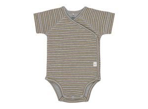 4042183416502 - LÄSSIG - Kurzarm-Body STRIPED in grey melange Gr86 92