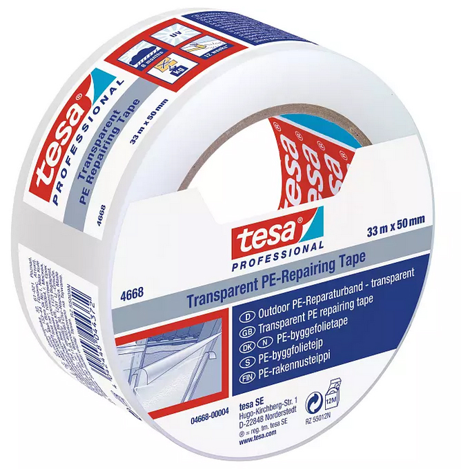 4042448044372 - 04668-00004-01 Reparaturband ® Professional Transparent (l x b) 33 m x 50 mm 1 St - Tesa