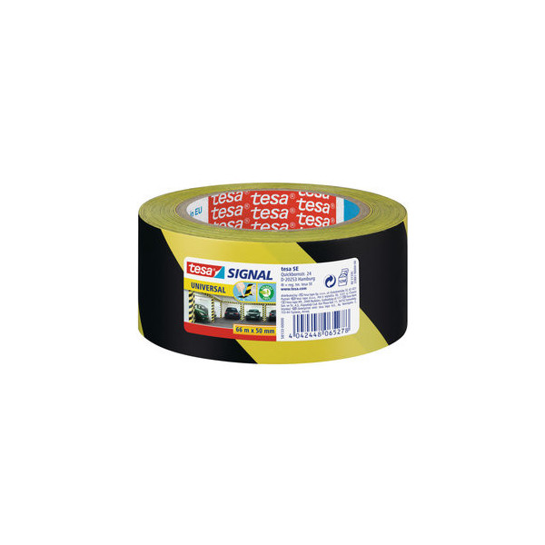 4042448065278 - tesa Signalklebeband tesasignal Universal Gelb Schwarz 50 mm (B) x 66 m (L) PP (Polyproplylen)