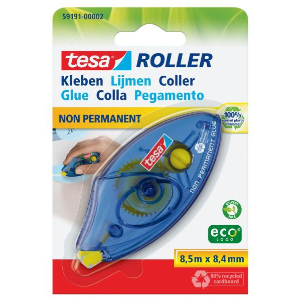 4042448110985 - 5 x Kleberoller tesa Roller ecoLogo 84mmx85m non permanent (Bli