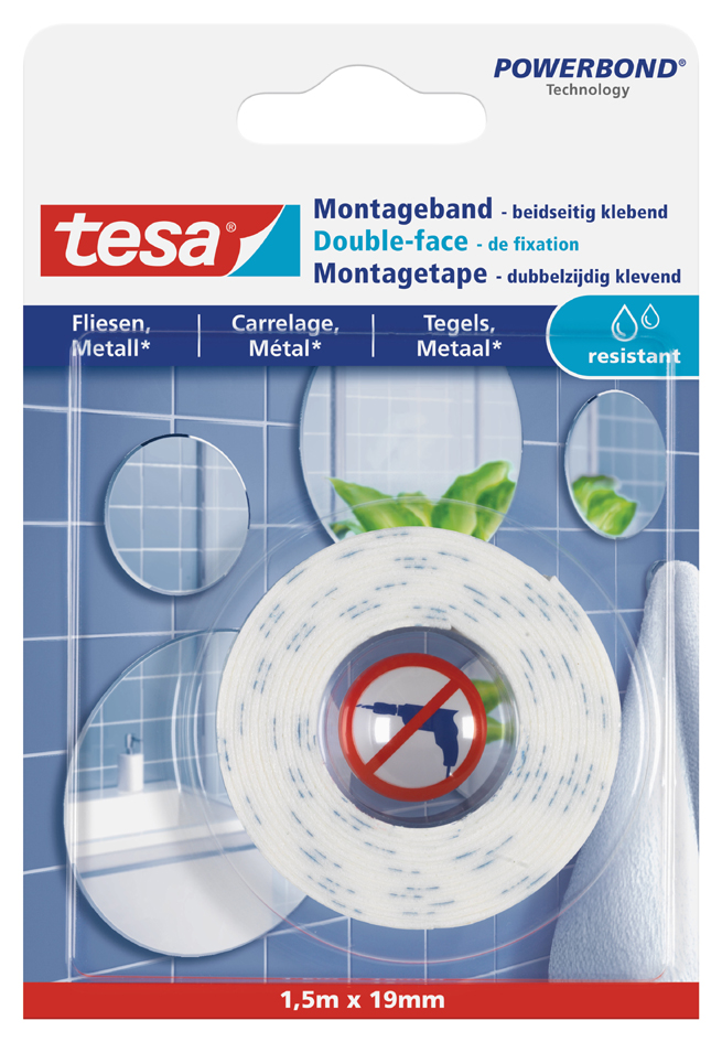 4042448340528 - Tiles 77744-00000-00 Montageband ® Powerbond Weiß (l x b) 15 m x 19 mm 1 St - Tesa