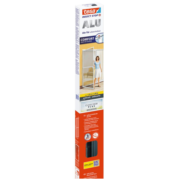 4042448377982 - tesa ALU XL COMFORT 55197-00003-00 Tür-Fliegengitter (B x H) 1200 mm x 2400 mm Anthrazit 1 St 4042448377982 - tesa ALU XL COMFORT 55197-00003-00 Tür-Fliegengitter (B x H) 1200 mm x 2400 mm Anthrazit 1 St